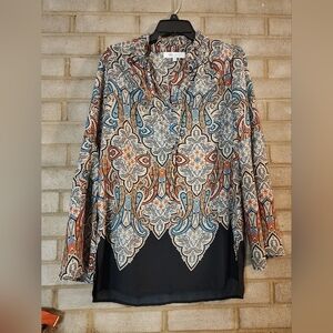 Fever Multicolor Boho Paisley Blouse